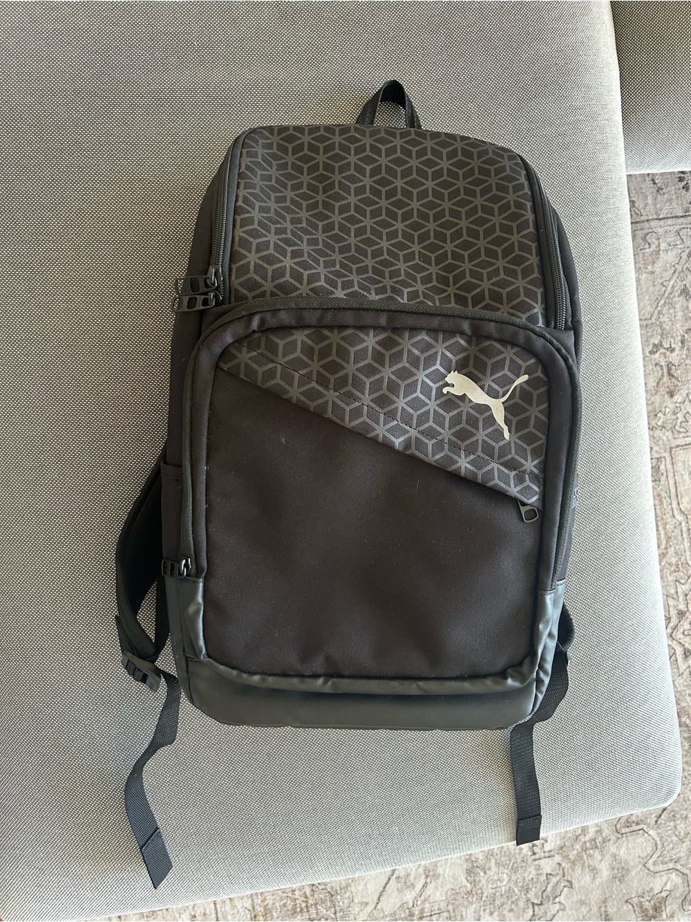 Puma Black Geometric Accent Backpack